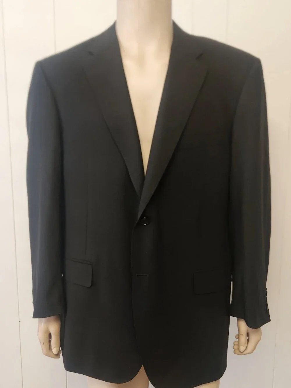 Canali black blazer 46R men's wool two button Italy